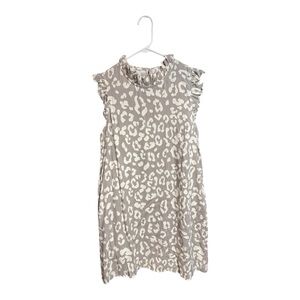 Elegant Gray and Cream Women's Midi Dress